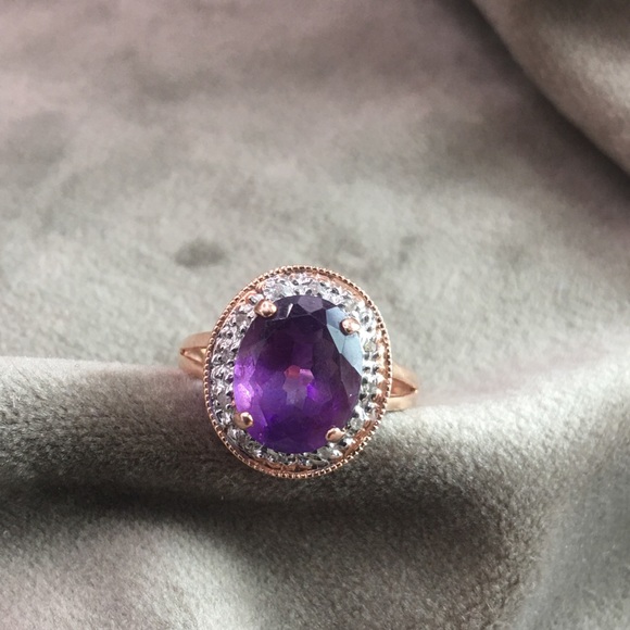 14k amethyst rose gold ring - Picture 7 of 16